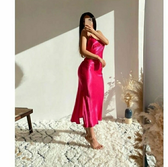 NWT Zara Draped Camisole Midi slip in Dress - Picture 2 of 11